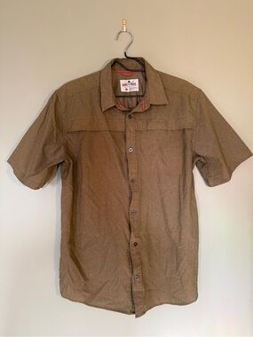 Lake & Trail Men's Green Short-Sleeve Casual Button-Down Shirt